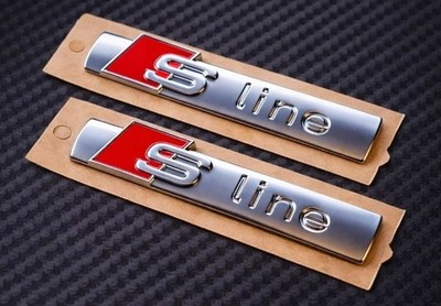 Original AUDI  S-Line  Schriftzug Logo Zeichen Emblem   ( 2 Stück ) 