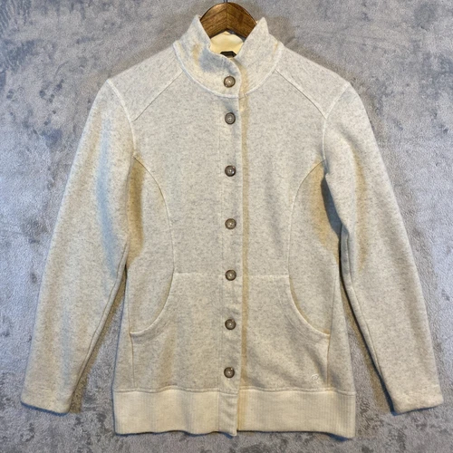 VETEMENTS Maglione donna Sarafin Mountain Hardwear avorio taglia M bottoni davanti lana preppy