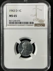1943-D  1C Lincoln Wheat One Cent  NGC MS65  8671268-070