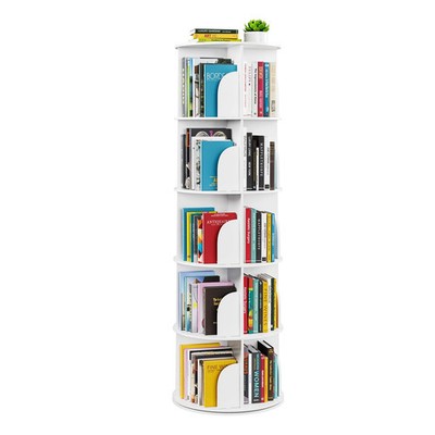 SpaceAid 5-stufiger drehbarer Regalturm, drehbares Bücherregal Lazy Susan, 360° rund