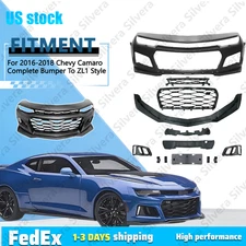 Complete Front Bumper Grille Kit For 2016-2018 Chevy Camaro Upgrade to ZL1 Style