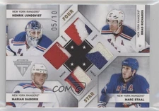 2011 Titanium Four Star Memorabilia /10 Henrik Lundqvist Marc Staal #2 Patch HOF