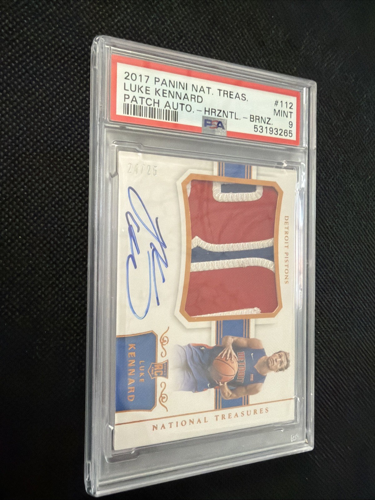 Luke Kennard Rookie Patch Auto Bronze RPA /25 - 2017 National Treasures - PSA 9 view 4