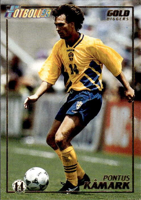 Card Fotboll 95 Panini 1995 # 14 Gold Diggers Pontus K�mark Svezia