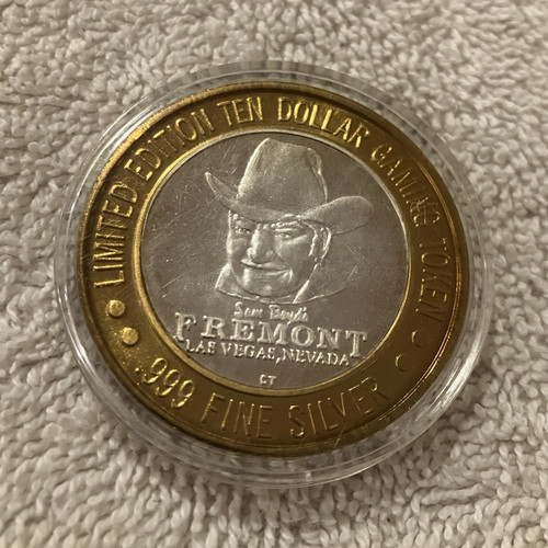 Fremont Las Vegas NV $10 Limited Edition Gaming Token - .999 Fine Silver