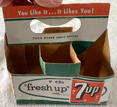 Fresh Up 7up 6-Pack Cardboard Carton - 7 oz. Bottles