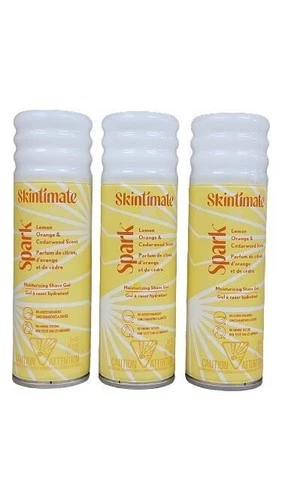 Skintimate Spark Lemon Orange & Cedarwood Scent Moisturizing Shave Gel 7 oz 3-PK