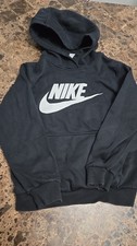 New Nike Boys Kids Fleece Pullover Hoodie NEW Black Big logo Size 5-6 Yrs
