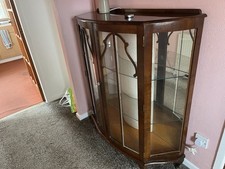Oak Display Cabinet with Shelves and locking doors