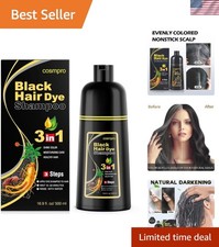 Mild Herbal Black Hair Dye Shampoo - Easy Gray Coverage for All Hair Types