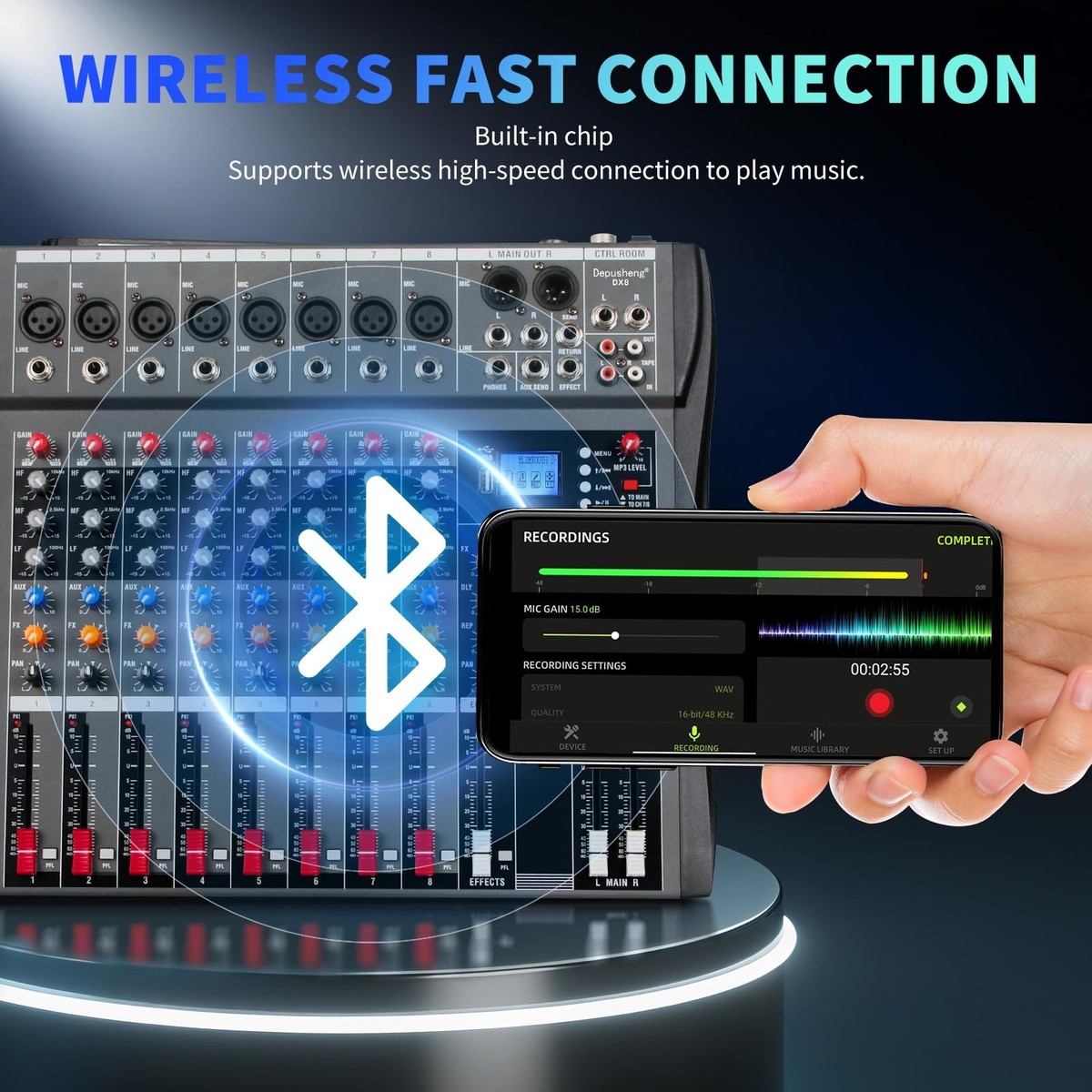 Depusheng Dx8 Professional Mixer Sound Board Console 8 Channel