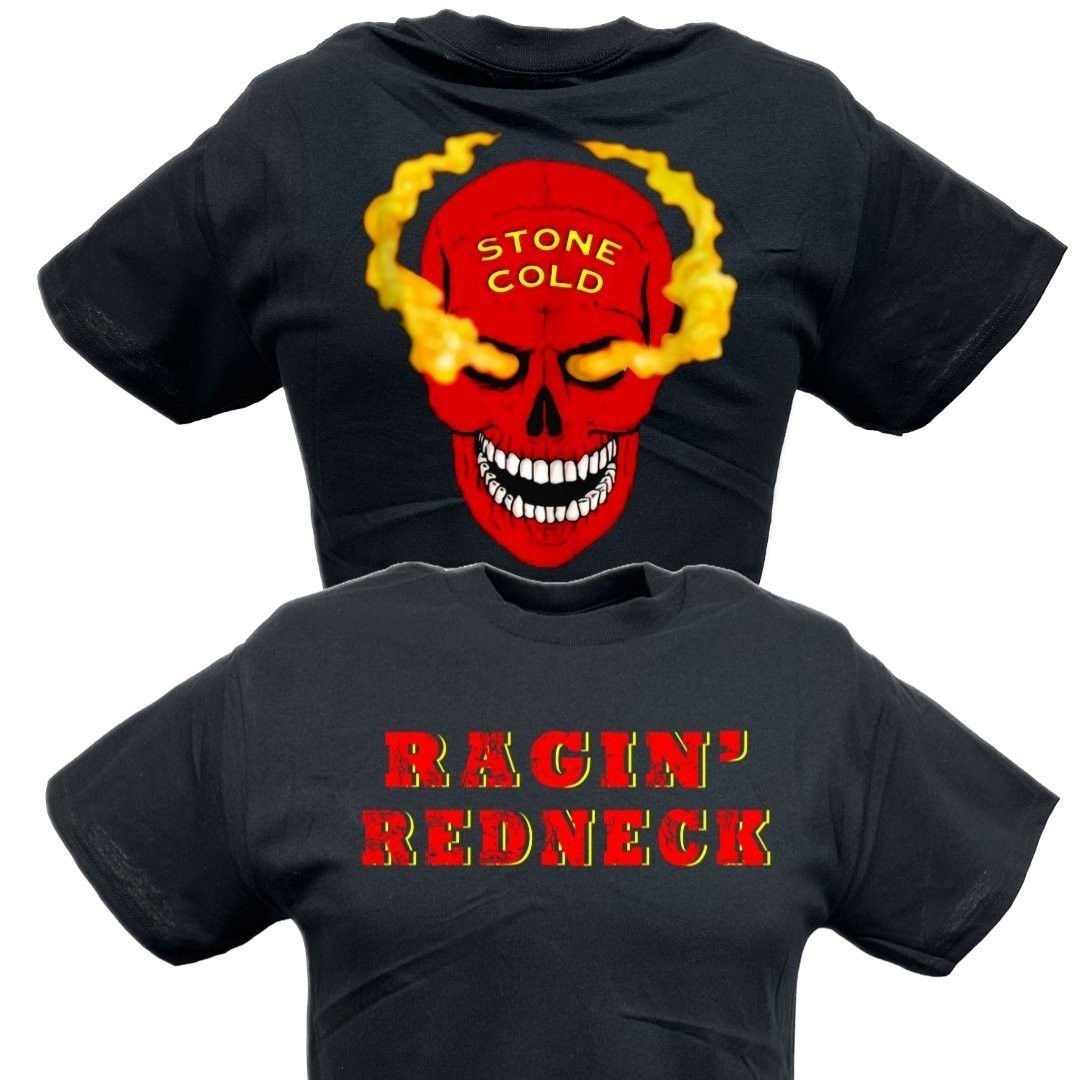 Stone Cold Steve Austin Ragin Redneck Red Smoking Skull T-shirt | eBay