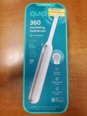 #ad #ad Quip 360 Oscillating Toothbrush Rechargeable Traveling Case Silver White E12E $24.99
