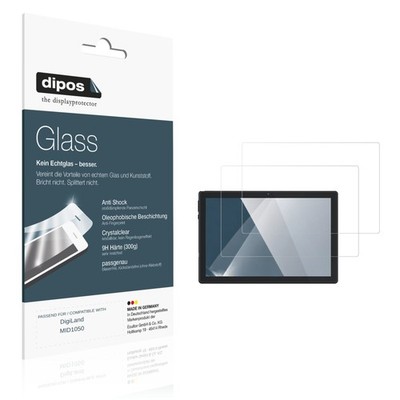 2x Schutzfolie für DigiLand MID1050 - Anti-Shock 9H Folie dipos Glass