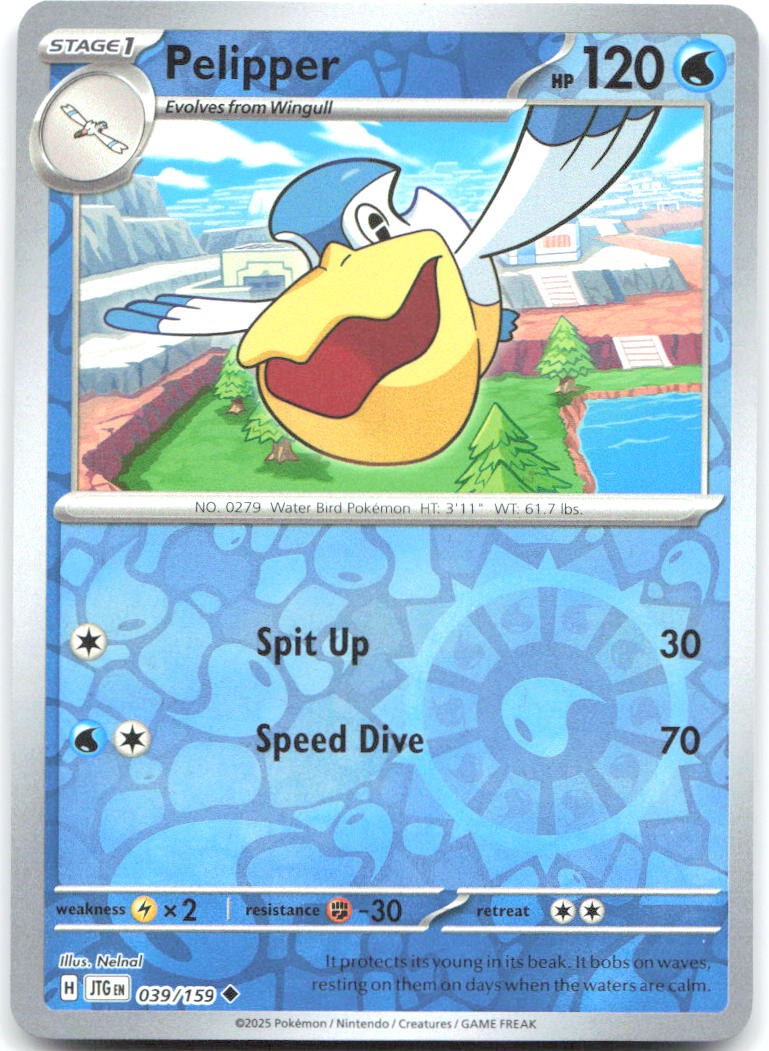 Pelipper Reverse Holo Uncommon SV09: Journey Together 039/159 NM