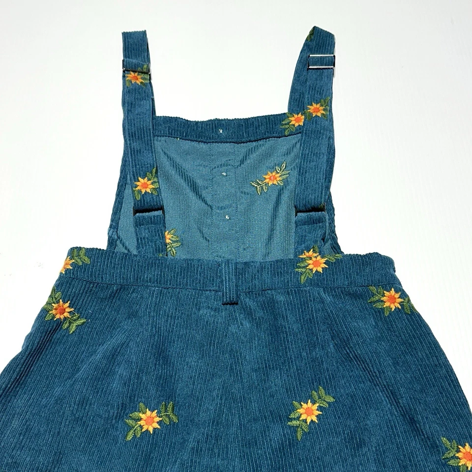 Mono para mujer Cider azul pana girasol floral pierna ancha talla S pequeño Foto 4 de 4