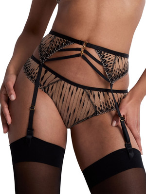 Aubade Voodoo Kiss Suspender Belt High Rise Garter Belts Embroidered Luxury