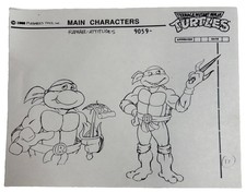 1988 TMNT Playmates Toys Original Model Sheet Raphael Attitudes Concept Art