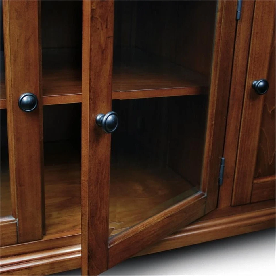 60-дюймовая подставка для телевизора Leick Westwood из твердой древесины вишня - Изображение 3 из 4