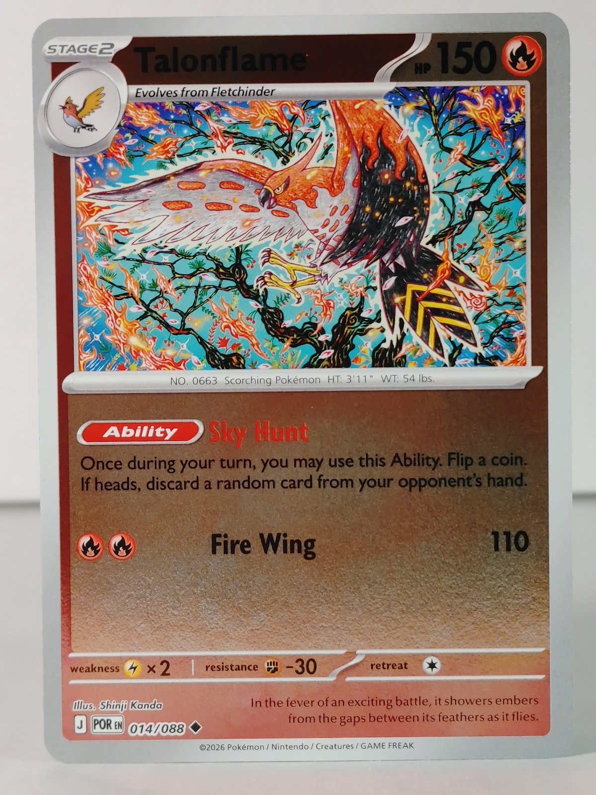 Talonflame - Reverse Holo - Perfect Order #014 - Pokemon - NM -X