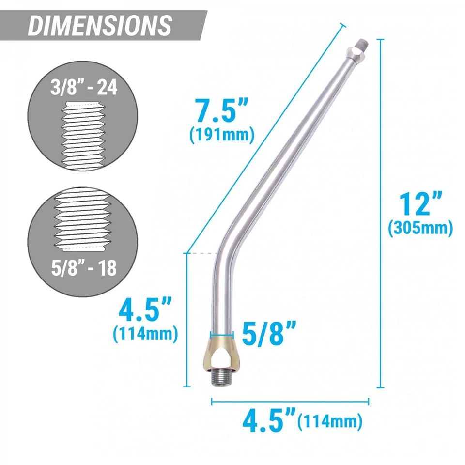 Kit de palanca de cambios de transmisión con botón pulsador con 12 brazos cromados para Chrysler 727 Foto 4 de 4