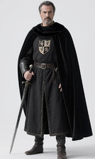 L'VOW Medieval Black Cloak with Hood - Halloween Costume