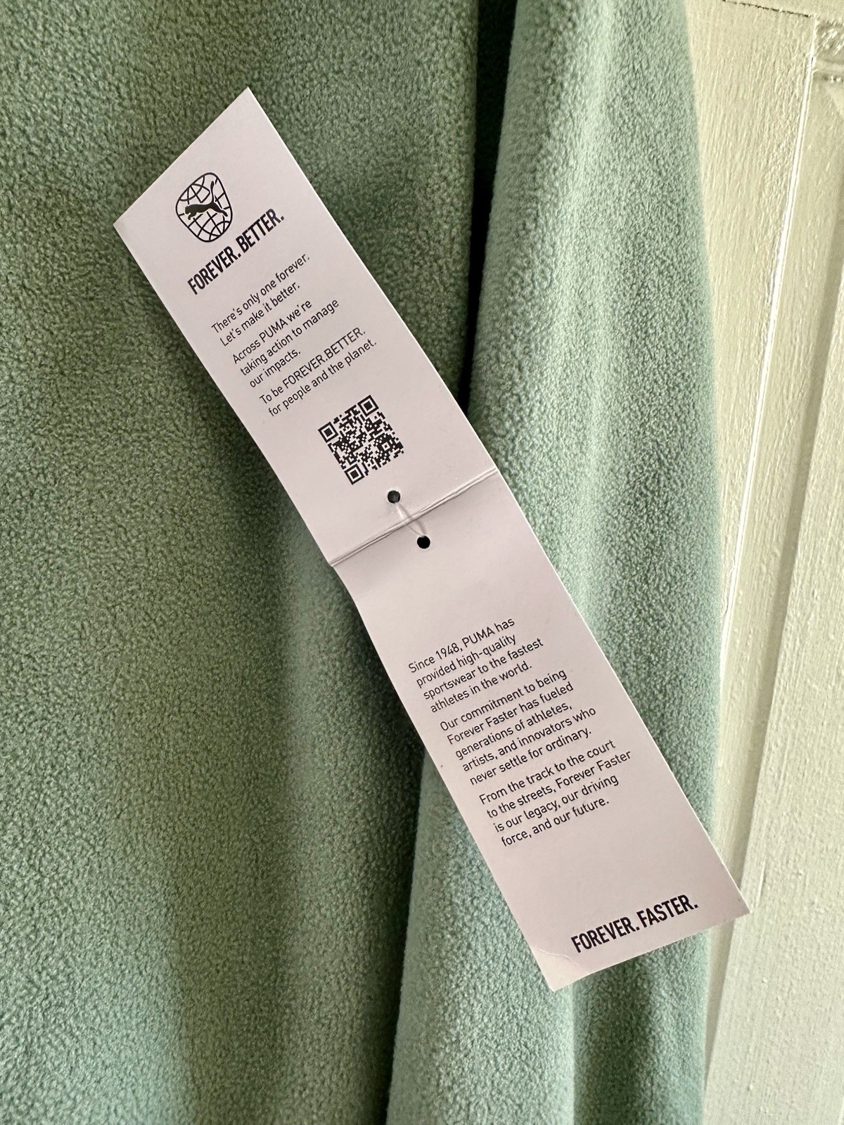 PUMA Womens Polar Fleece Jacket W/Woven Detailing In Eucalyptus Size Lg NWT  🏔️ thumbnail 4