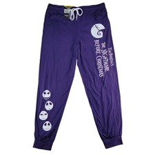 Disney Jogger Pants Men Large Purple Nightmare Before Christmas Jack Skellington