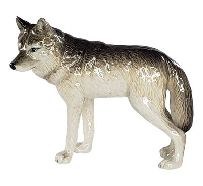 Northern Rose Grey Wolf Standing Miniature Figurine Coyote Wildlife Critter