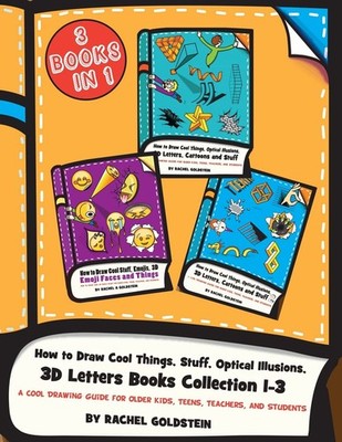 How to Draw Cool Things, Stuff, Optical Illusions, 3D Letters Books Collecti...