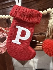 Letter P Wondershop Monogram Mini Christmas Stocking Initial Red Knit Target