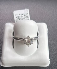 14k White Gold Round Natural Diamond Engagement Ring GIA I VS2 1.02Ct