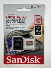    SanDisk Ultra Plus MicroSDXC UHS-I Card w/ Adapter - 64GB