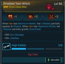 Borderlands 4 ⭐SHIELDED TEEN WITCH⭐VEX SIREN CLASS MOD⭐3 Grave Thirst⭐GUN DAMAGE