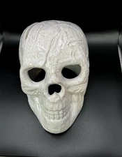 Ceramic Fire Pit Skull 9 in. Halloween Decor Fireproof Gas Fireplace NEW