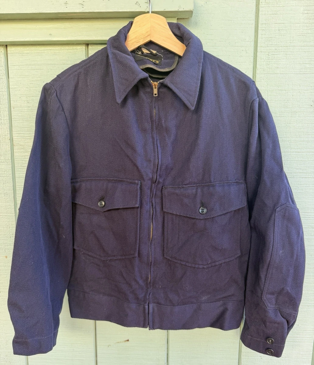 Cotton Blue 1950s Vintage Outerwear Coats & Jackets for Men for