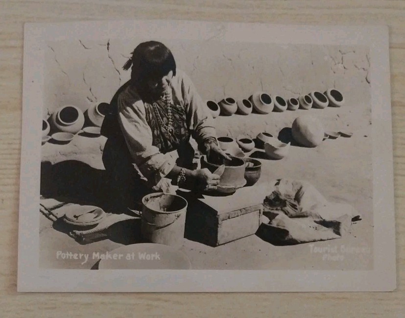 Pueblo County Indian Maria Martinez Famous Artist Pottery Maker At Work c1938