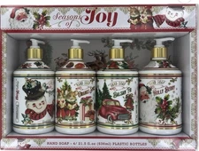 Seasons of Joy Hand Soap Set 4-Pack Holiday Scents 21.5 fl oz Each