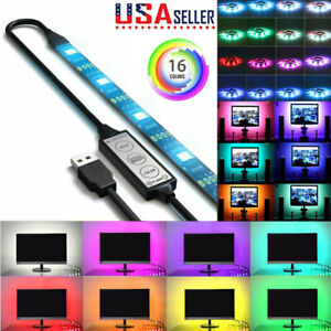 USB RGB 5050 LED Bias Lighting Strip For TV LCD HDTV Monitor Background Light 5m 