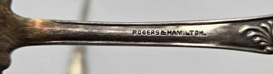 Rogers & Hamilton 1895 Aldine Pattern Silver Plate Serving Fork and Ladle - Image 3 of 4