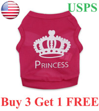 Princess Dog T-Shirt Dog Shirt Dog Vest Puppy Shirts Cat Top Tee Puppy Clothing