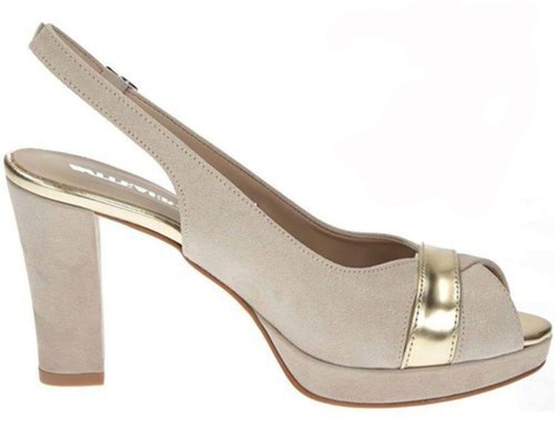 VALLEVERDE SANDALI DA DONNA LINEA COMODA IN CAMOSCIO COL. BEIGE TACCO CM. 8  | eBay