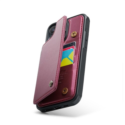 Custodia portafoglio in pelle con slot per schede magnetiche per iPhone 13 14 15 16Pro Max Back - Foto 54 di 84