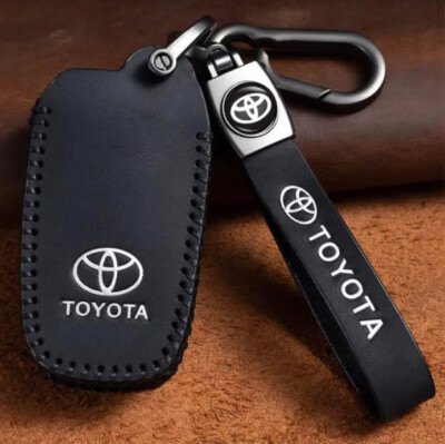 Echt Leder Auto Anhänger Halter mit Lederband für Keyless Start - Toyota 