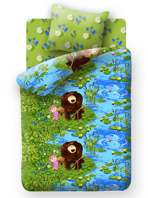 Masha And The Bear Baby Bedding Set Bedclothes Kid Bed Linen Fishing For Sale Online