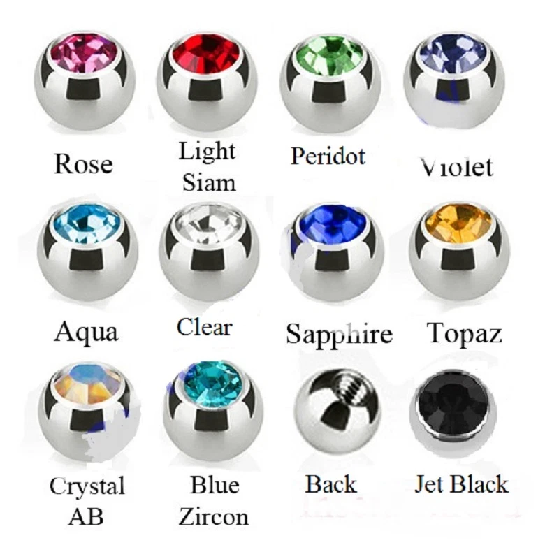 5X REPUESTO BOLA CONO BOLA LABRET BAR VIENTRE BARRA MONROE PERFORACIÓN OREJA  Foto 3 de 4