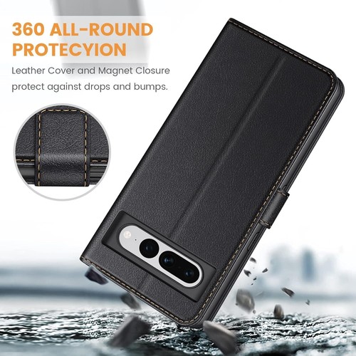 Funda para teléfono Google Pixel 7 PRO, funda tipo billetera abatible de cuero PU premium - Imagen 6 de 8