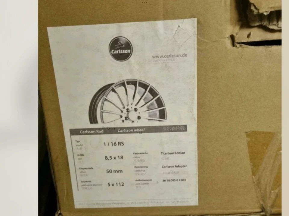 🇩🇪 Rarität Carlsson 1/16 RS Felgen  8,5 x 18 E C S SL SLK CLS AMG  NOS €1960,- - Bild 3 von 4