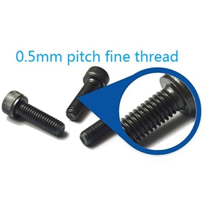3pcs M4 x 30 mm (0.5mm Pitch) Fine Thread Allen Hex Bolt Socket Head Cap Screw