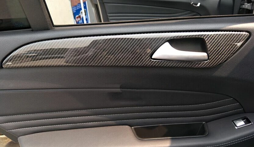Panel de consola central de fibra de carbono 7 piezas embellecedores interiores para Benz GLE43 GLE63 15-19 Foto 4 de 4